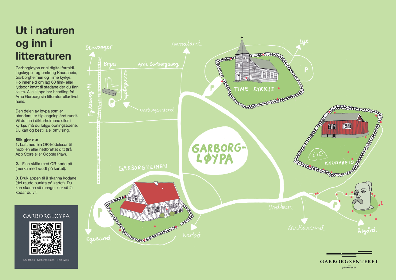 Kart til Garborgløypa